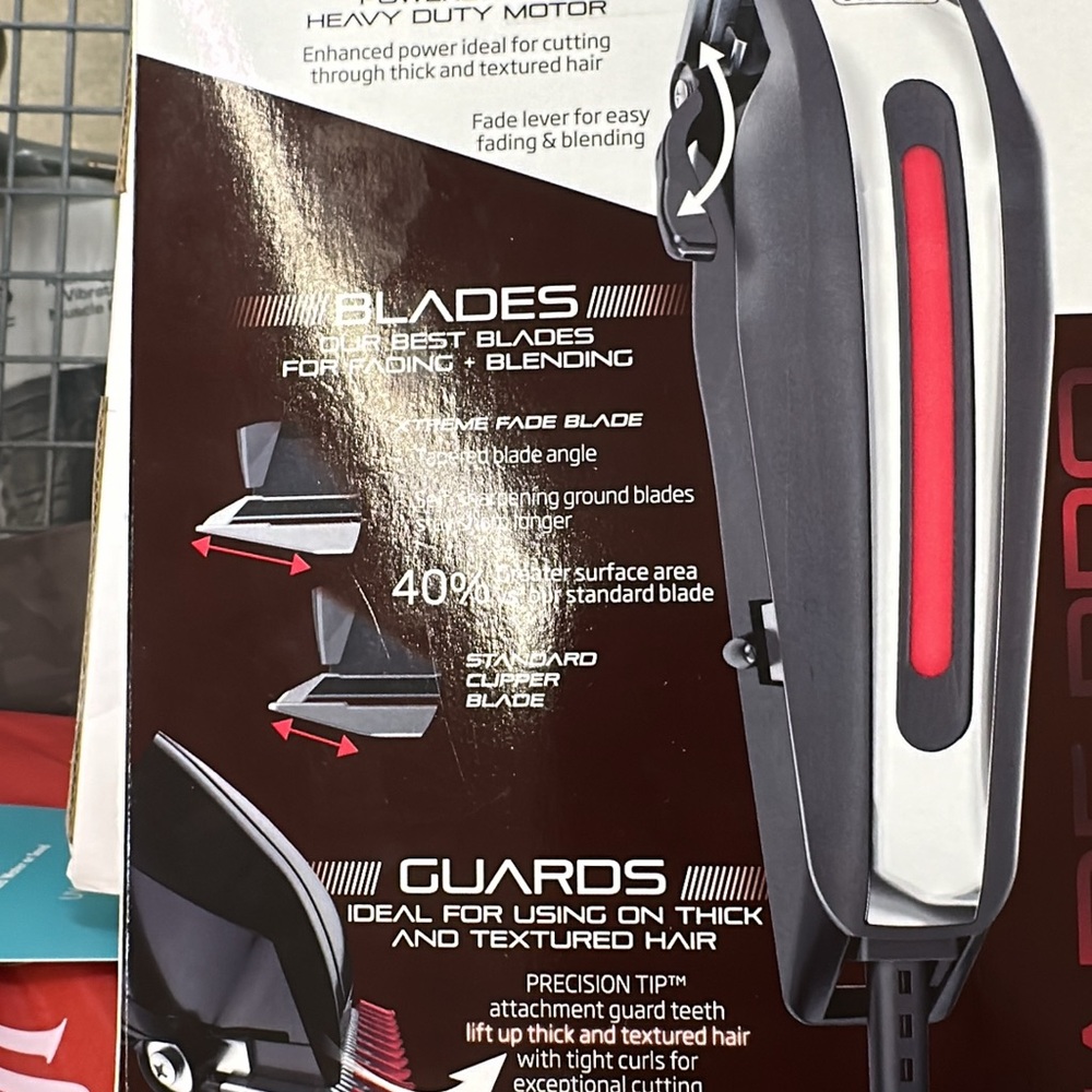 Professional Hair Clipper with Red Accent